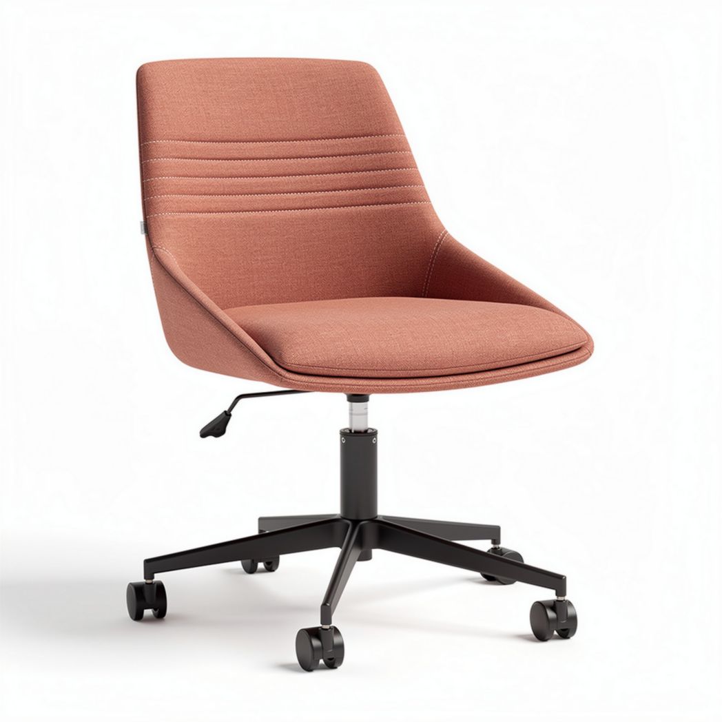Bureau stoel met verstelbare hoogte en stof in salmon kleur 62 x 62 x 83cm