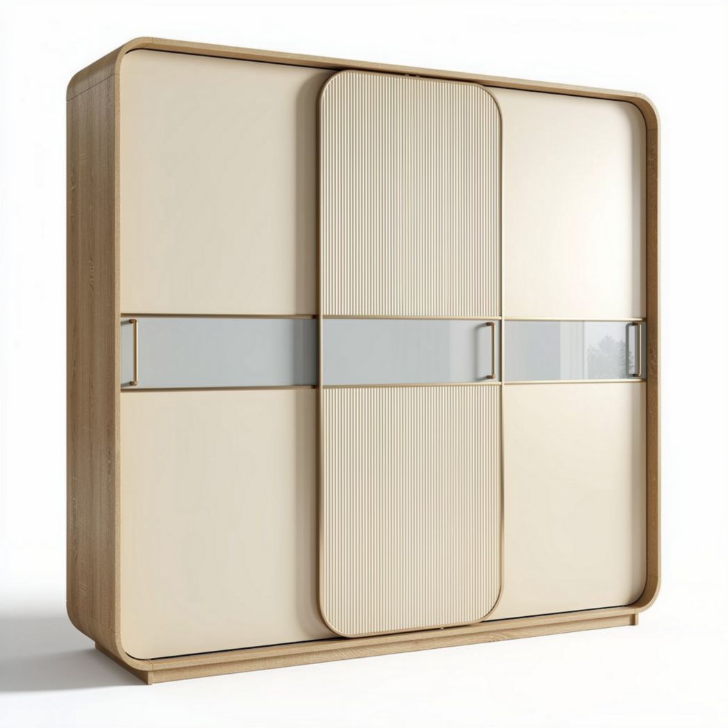 Houten kast met glanzende afwerking en afmeting 120 x 50 x 160cm