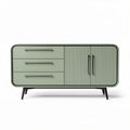 Dressoir met drie lades en dubbele deur in groen 120 x 40 x 75cm