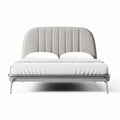 Bed met zachte stoffen bekleding en metalen onderstel 200 x 160 x 100cm