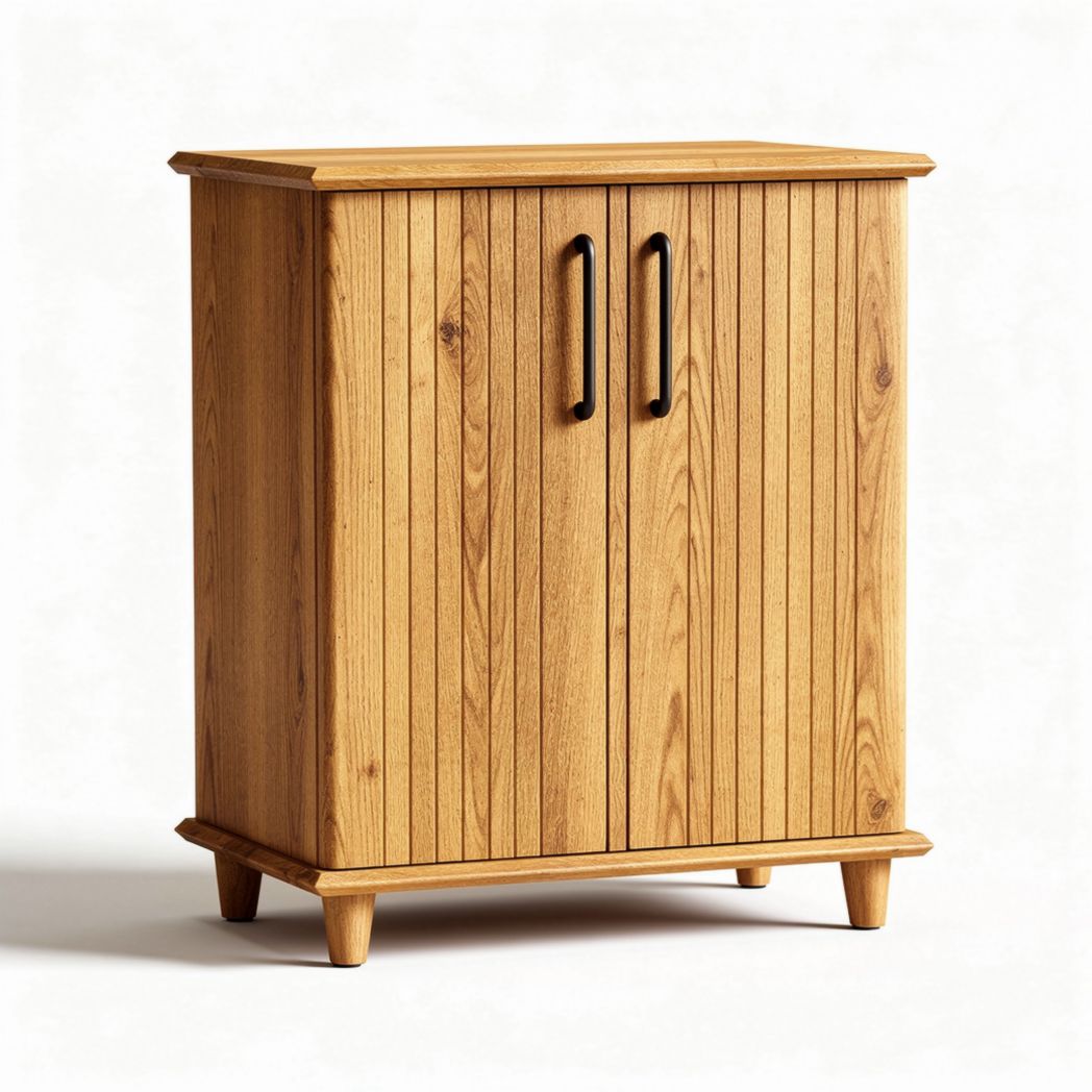 Houten kast met dubbele deuren afmeting 80 x 40 x 90 cm in naturel kleur